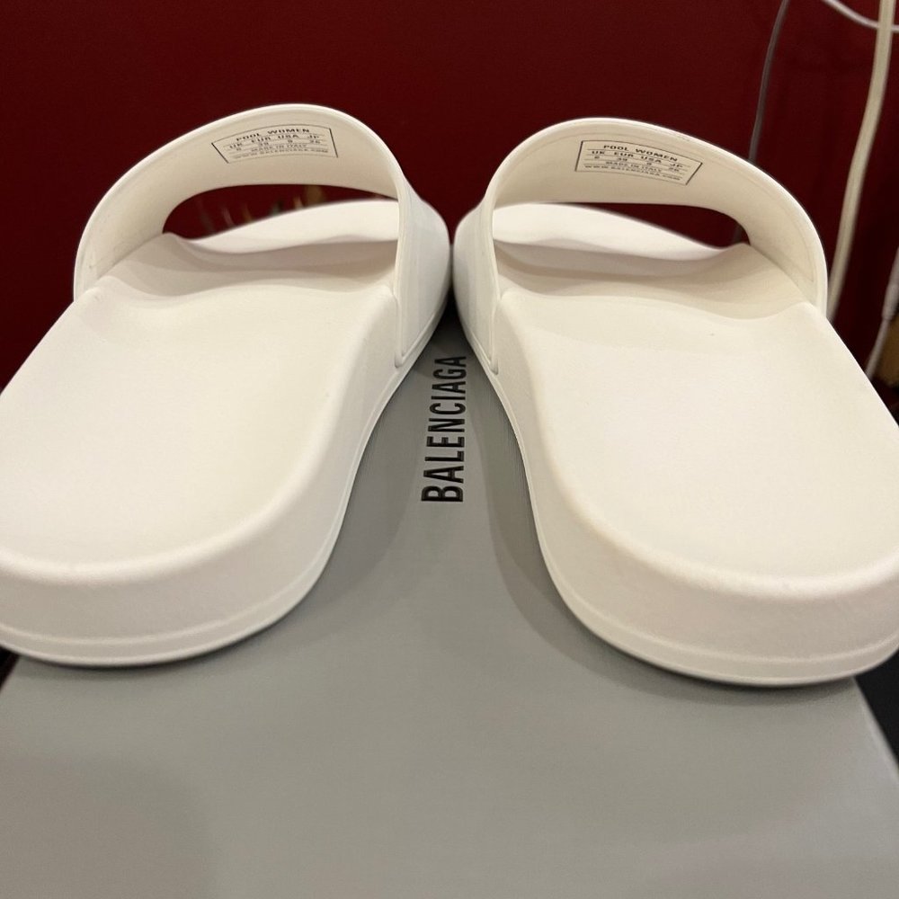 Balenciaga Cities Paris White Pool Slide Sandals Sz 9 - Picture 7 of 7